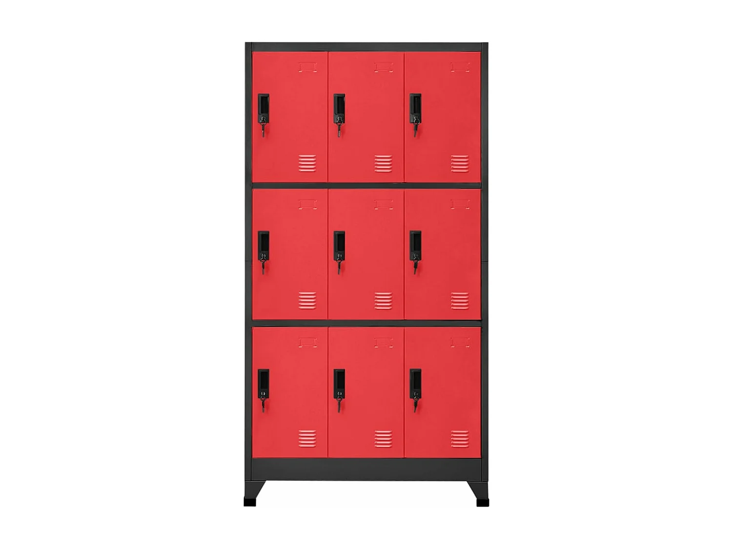 Armoire à casiers Anthracite et rouge 90x45x180 cm Acier