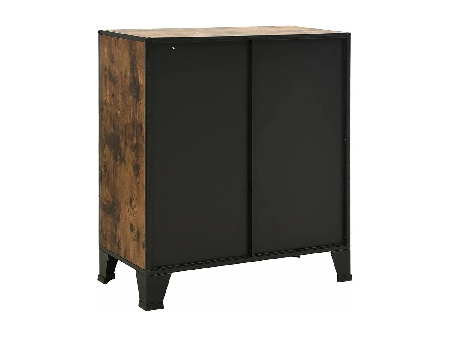 Armário de arrumação 72x36x82 cm metal/MDF castanho rústico