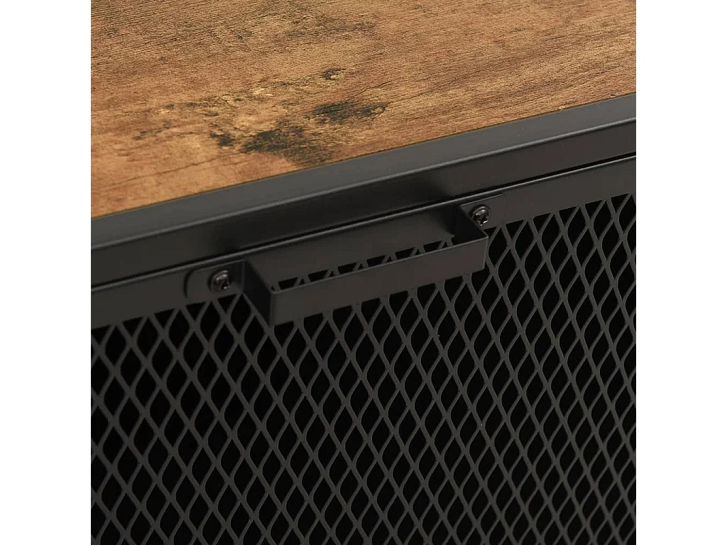 Armário de arrumação 72x36x82 cm metal/MDF castanho rústico