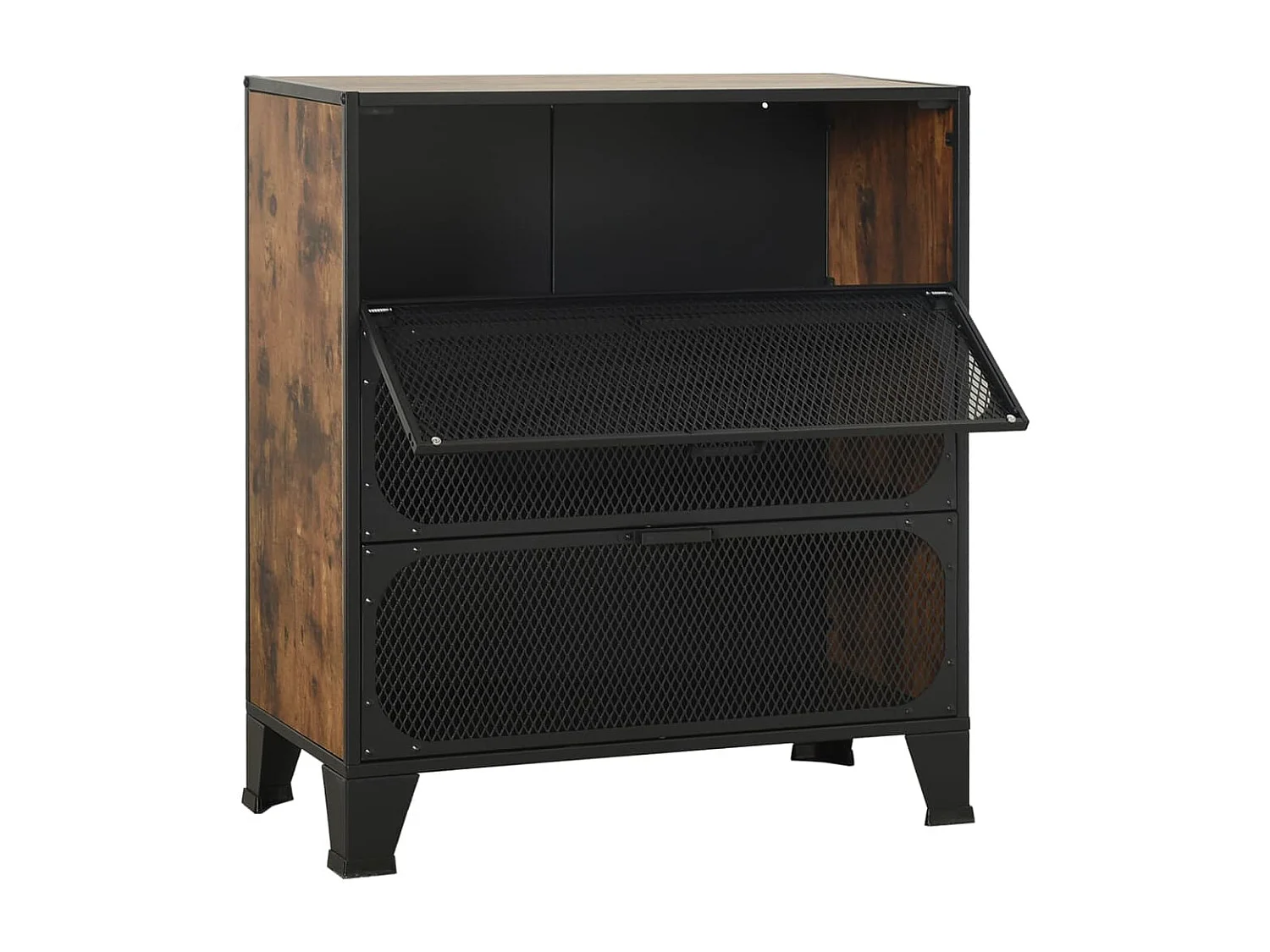 Armoire de rangement Marron rustique 72x36x82 cm Métal et MDF