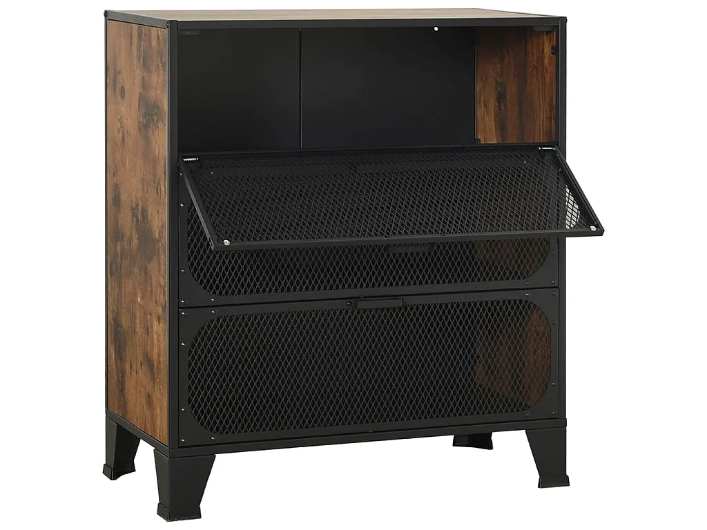 Armoire de rangement Marron rustique 72x36x82 cm Métal et MDF