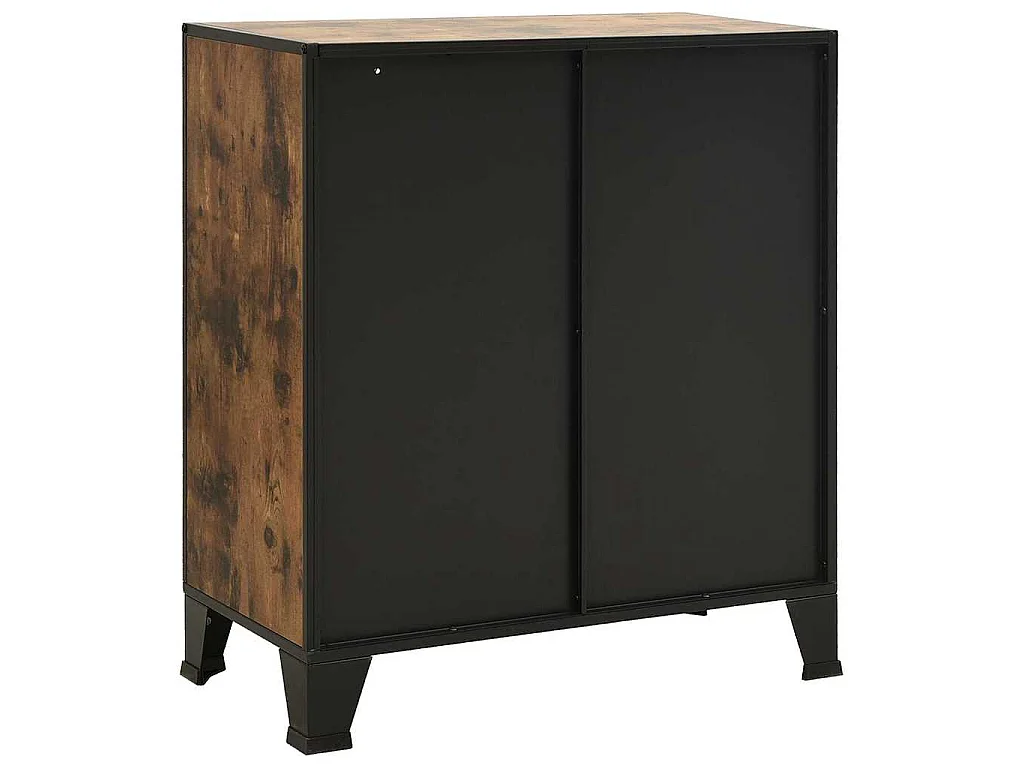 Armoire de rangement Marron rustique 72x36x82 cm Métal et MDF
