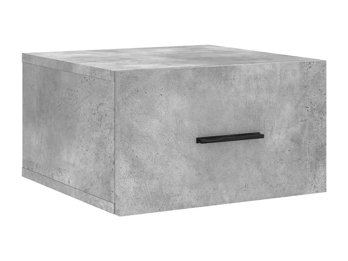 Table de chevet murale gris béton 35x35x20 cm