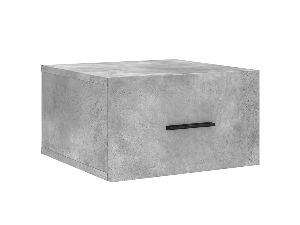 Table de chevet murale gris béton 35x35x20 cm