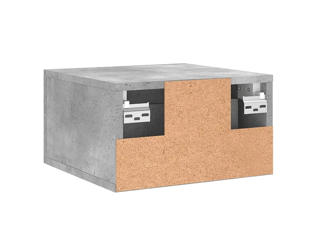 Table de chevet murale gris béton 35x35x20 cm
