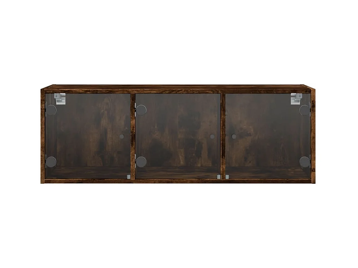 Armoire murale avec portes en verre chêne fumé 102x37x35 cm