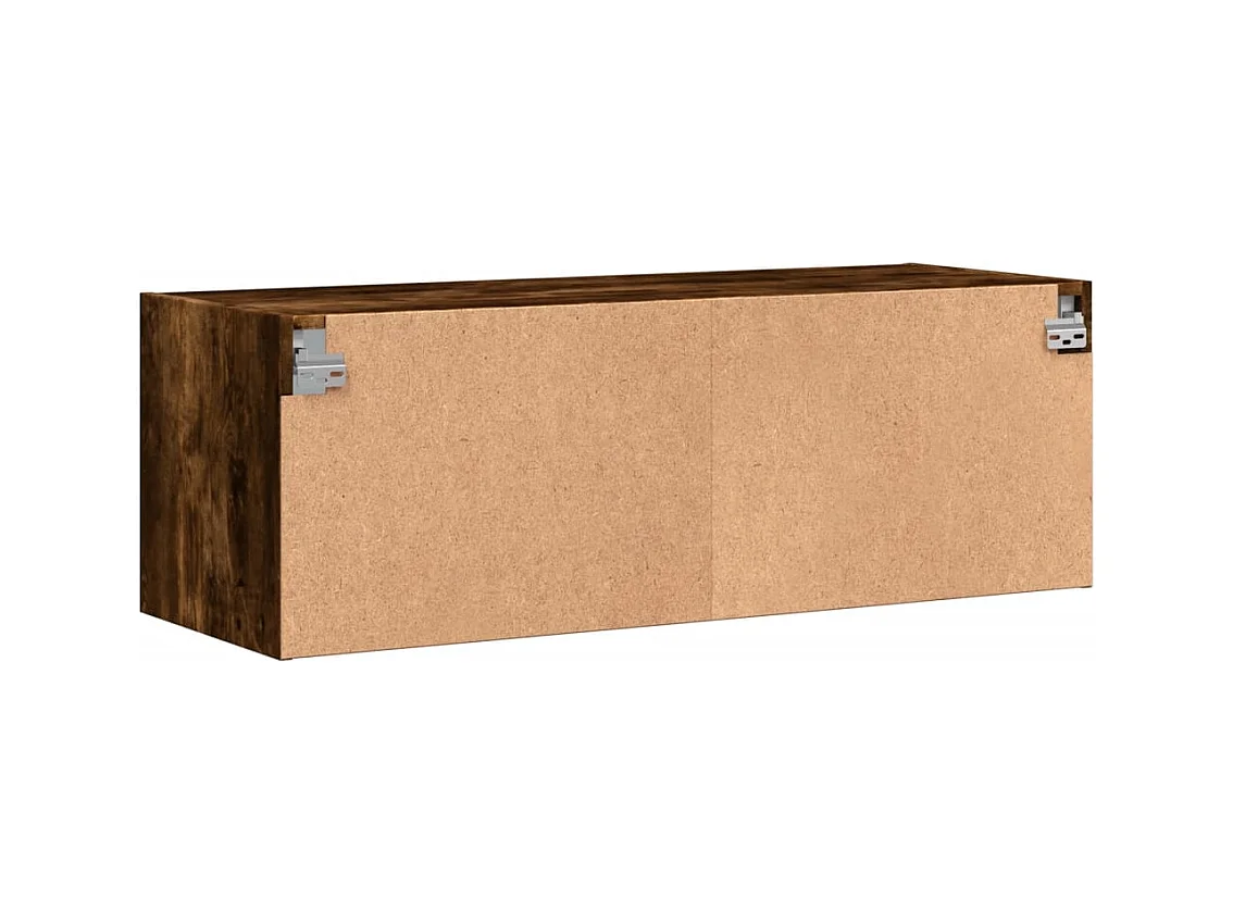 Armoire murale avec portes en verre chêne fumé 102x37x35 cm