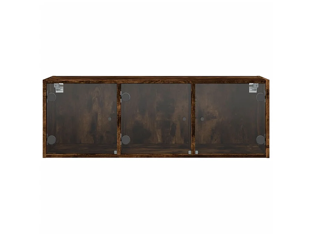 Wandschrank mit Glastüren Räuchereiche 102x37x35 cm