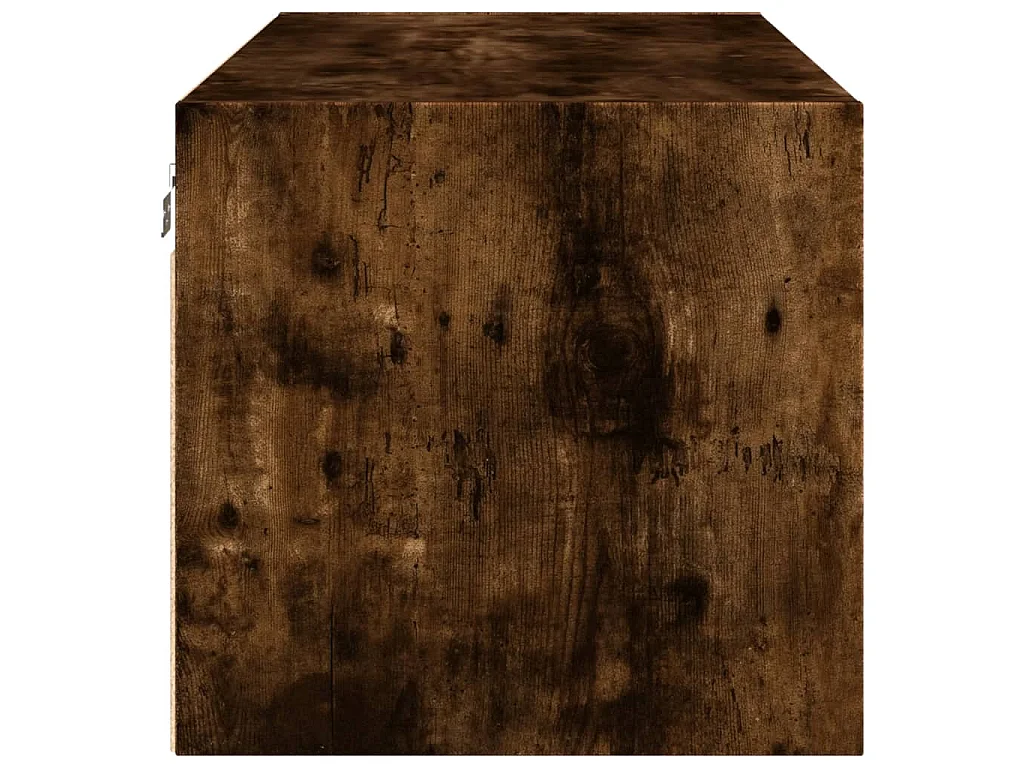 Wandschrank mit Glastüren Räuchereiche 102x37x35 cm