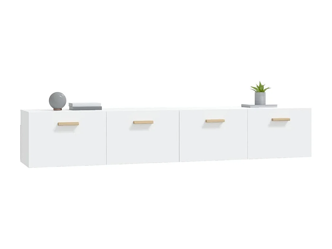 Armários parede 2pcs 100x36,5x35 cm derivados de madeira branco