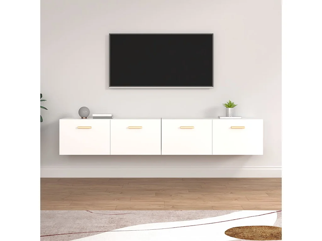Armoires murales 2 pcs Blanc 100x36,5x35 cm Bois d'ingénierie
