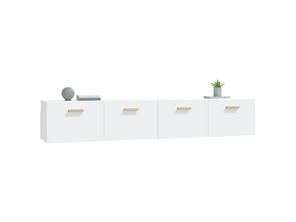 Armoires murales 2 pcs Blanc 100x36,5x35 cm Bois d'ingénierie