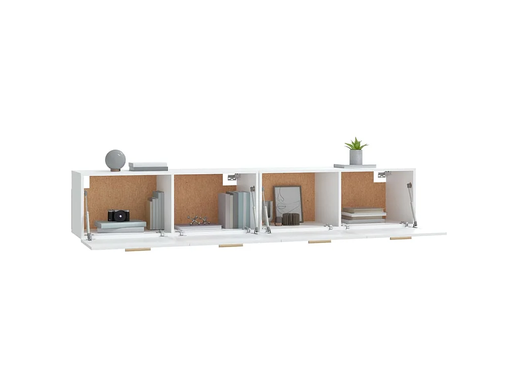 Armoires murales 2 pcs Blanc 100x36,5x35 cm Bois d'ingénierie