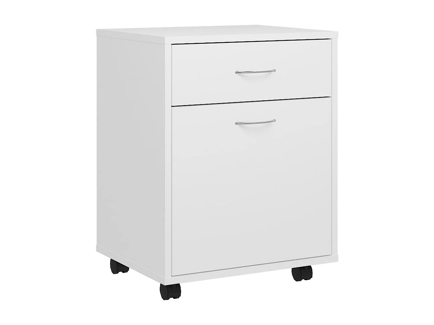 Armoire à roulettes Blanc 45x38x54 cm Bois d’ingénierie