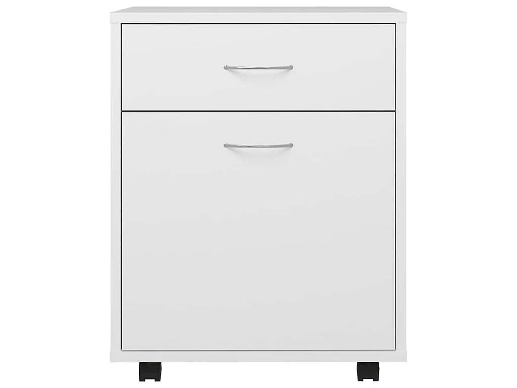 Armoire à roulettes Blanc 45x38x54 cm Bois d’ingénierie