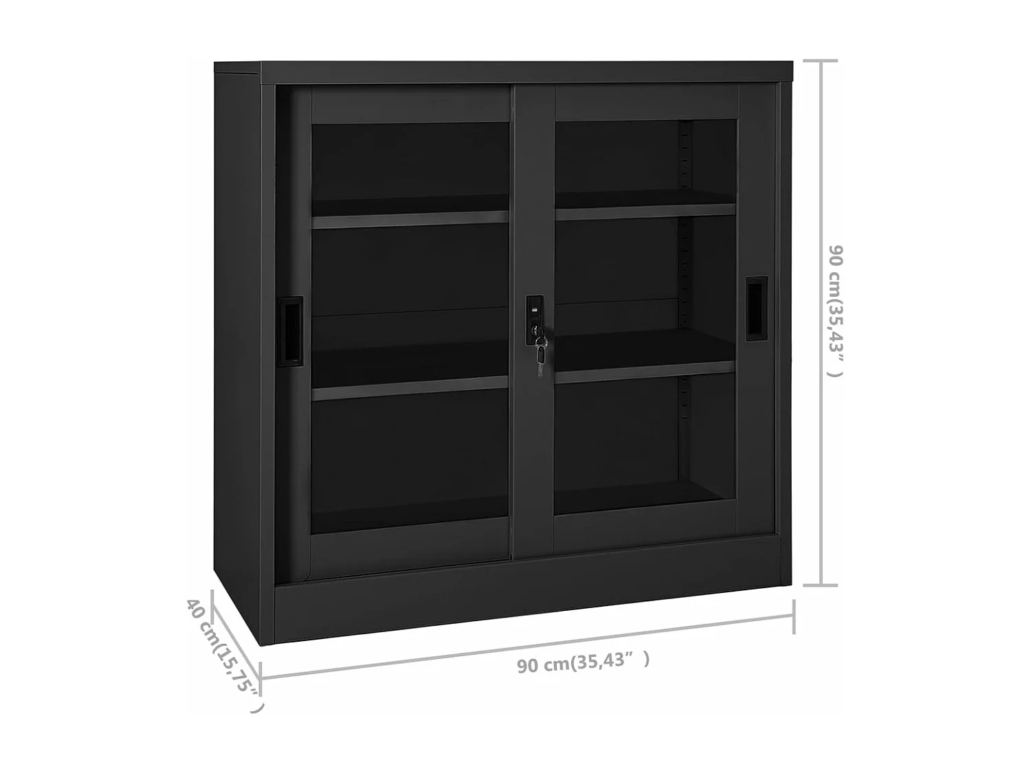 Schrank mit Schiebetür Anthrazit 90x40x90 cm Stahl