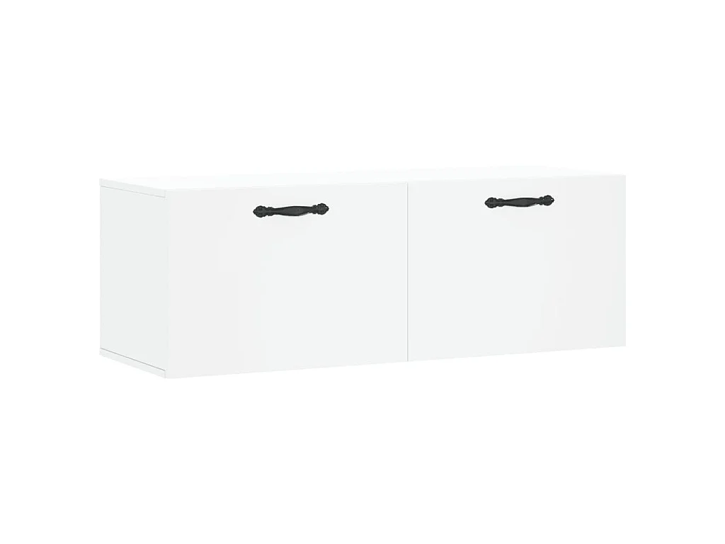 Wandkast 100x36,5x35 cm bewerkt hout wit