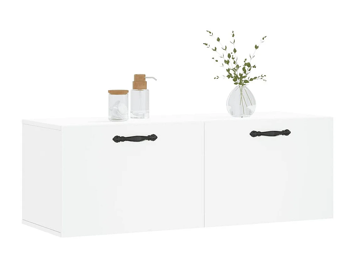 Wandkast 100x36,5x35 cm bewerkt hout wit