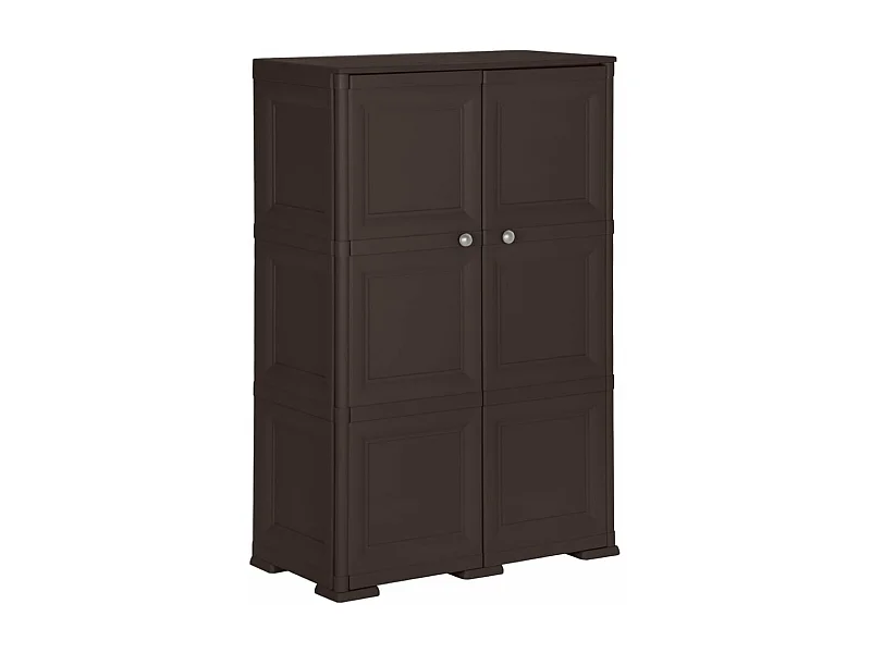 Armoire en plastique 79x43x125 cm Design de bois Marron