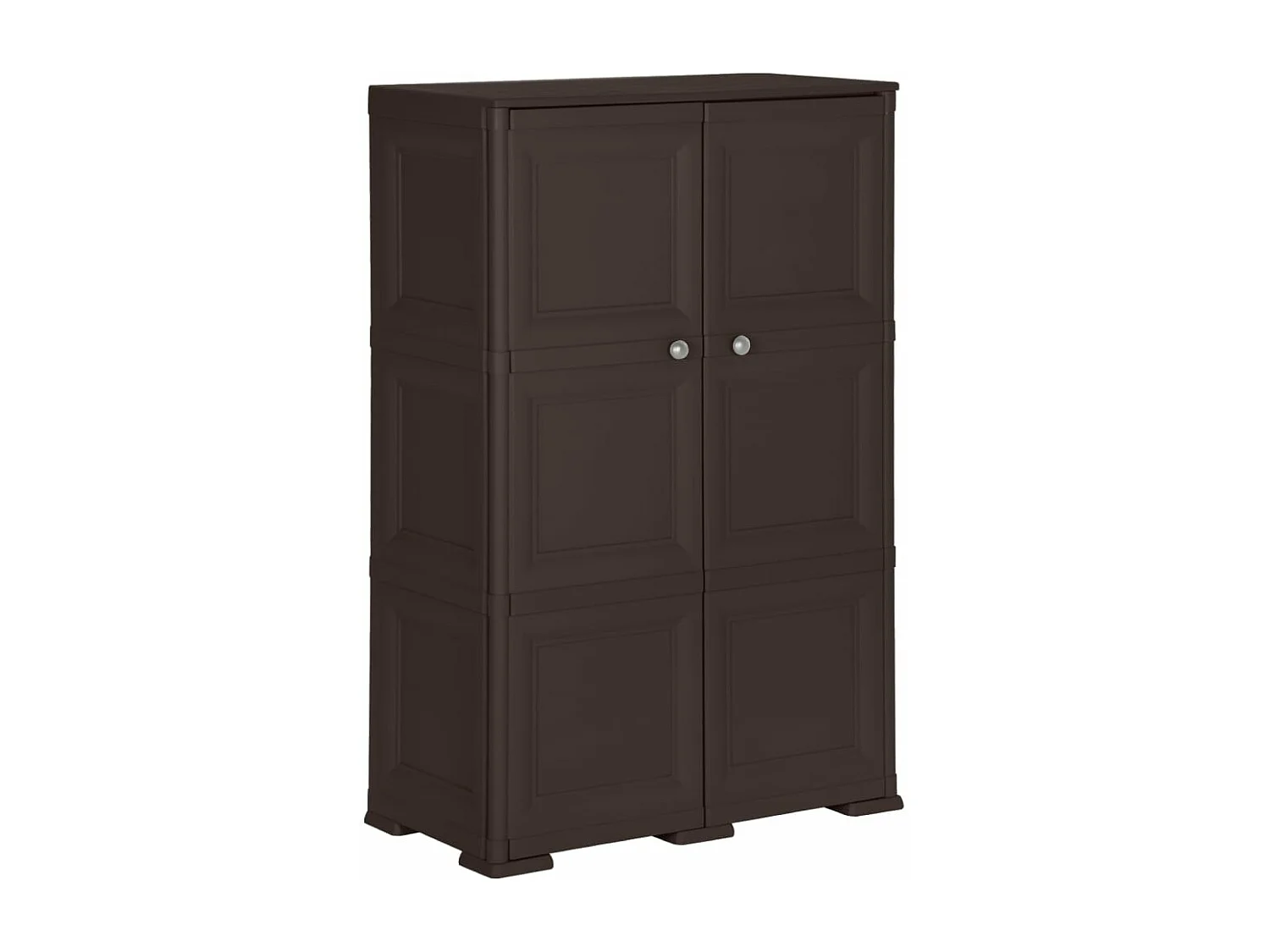 Armoire en plastique 79x43x125 cm Design de bois Marron