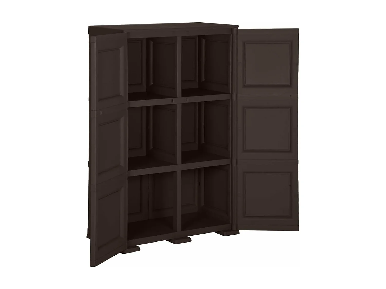 Armoire en plastique 79x43x125 cm Design de bois Marron