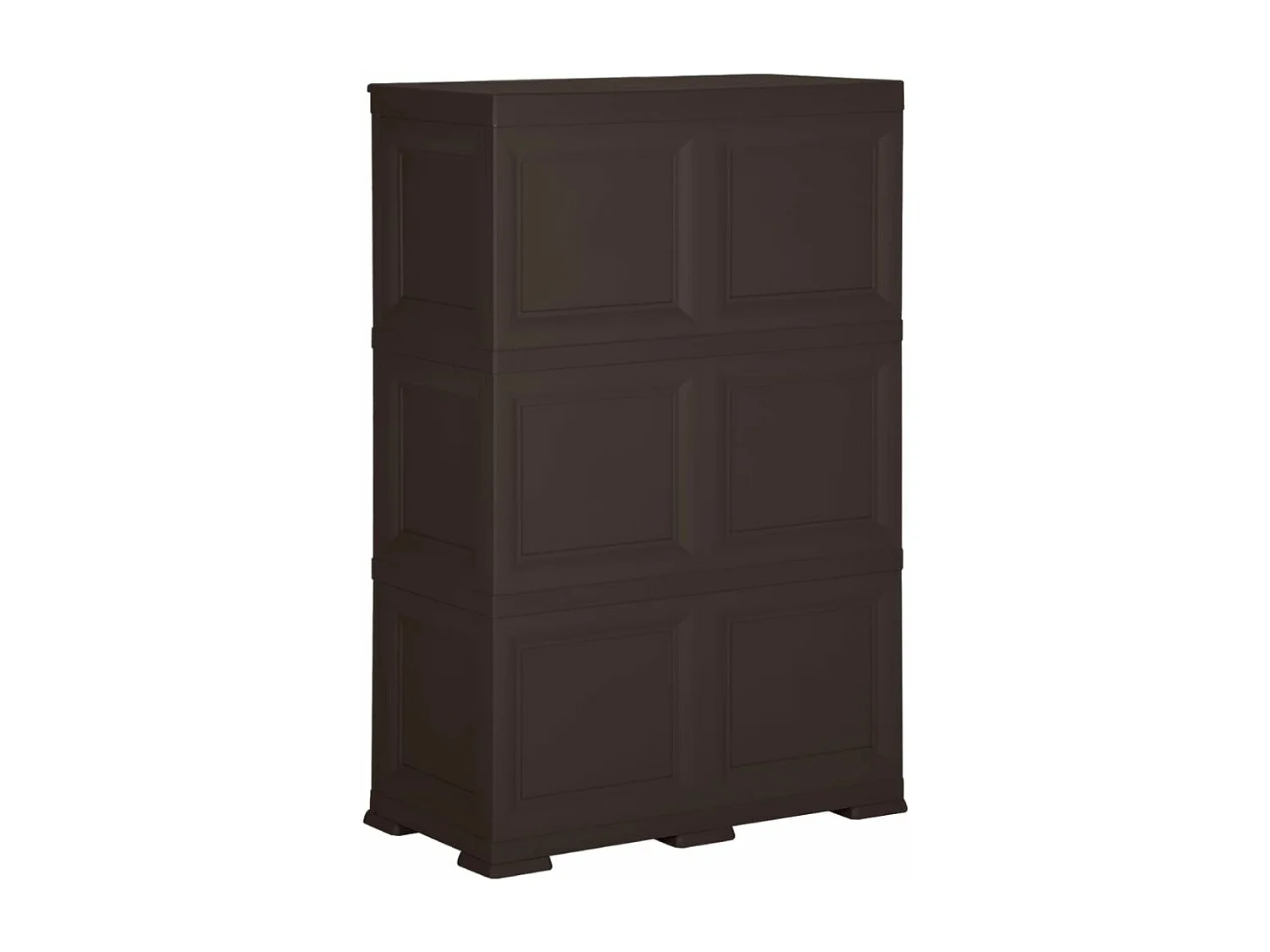 Armoire en plastique 79x43x125 cm Design de bois Marron