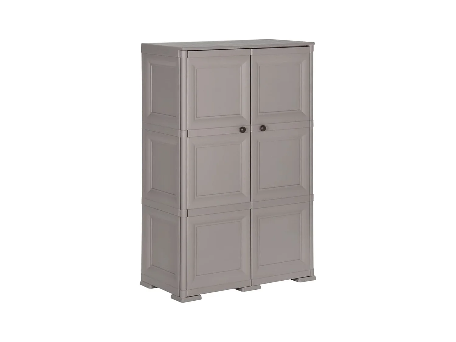 Armoire en plastique 79x43x125 cm Design de bois Gris