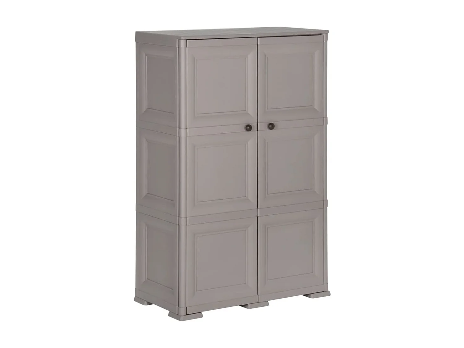 Armário de plástico 79x43x125 cm design de madeira cinzento