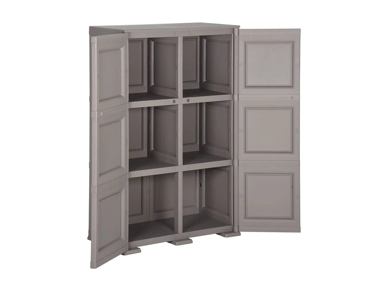 Armário de plástico 79x43x125 cm design de madeira cinzento