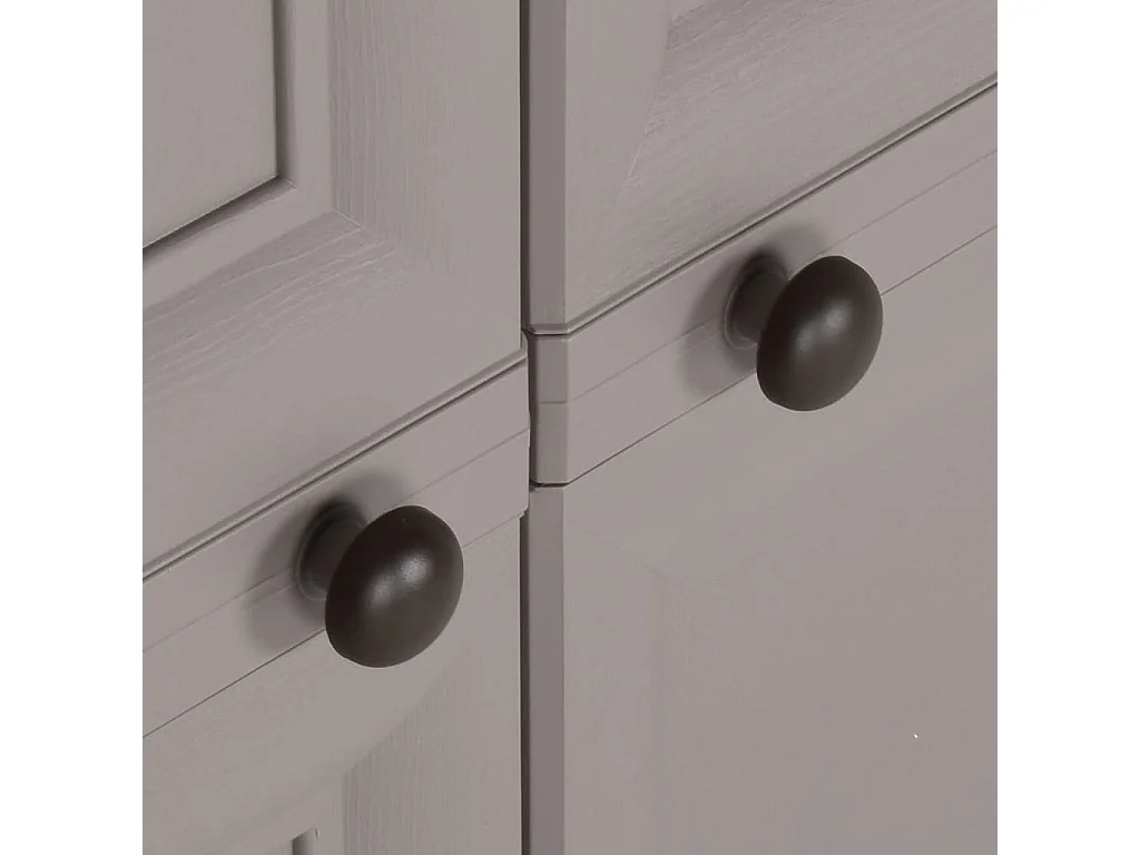 Armário de plástico 79x43x125 cm design de madeira cinzento