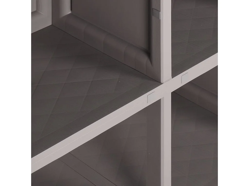 Armário de plástico 79x43x125 cm design de madeira cinzento