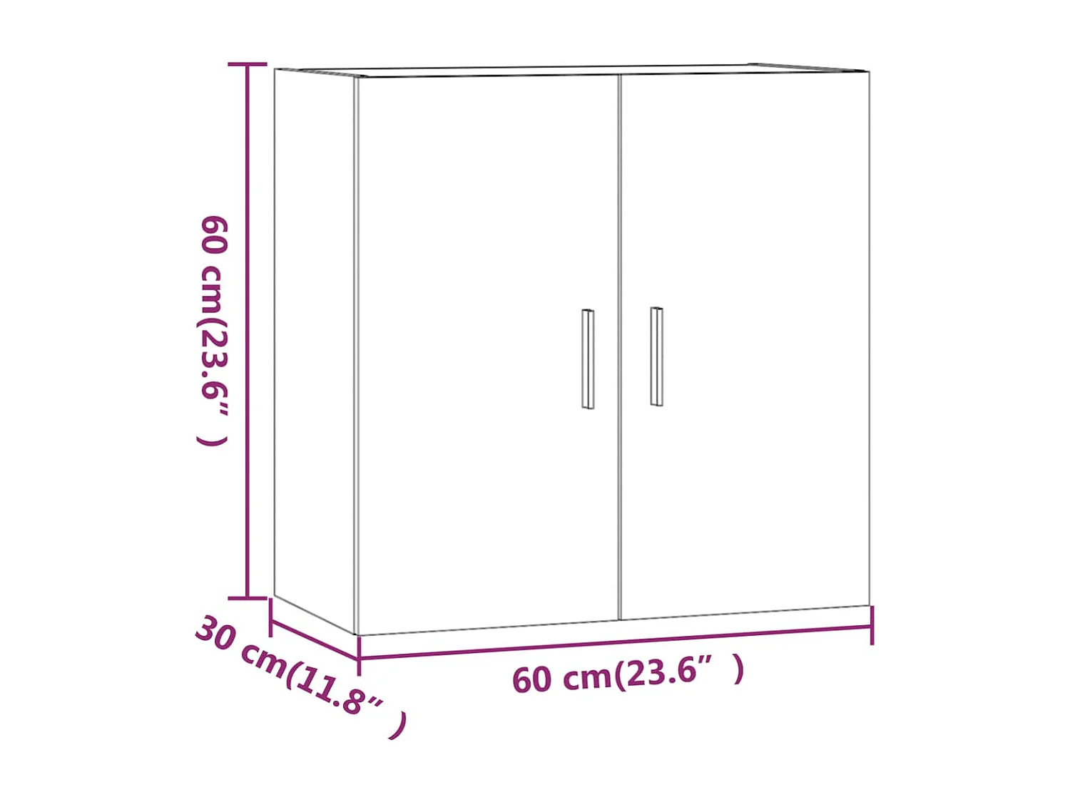 Armoire murale Gris béton 60x30x60 cm Bois d'ingénierie