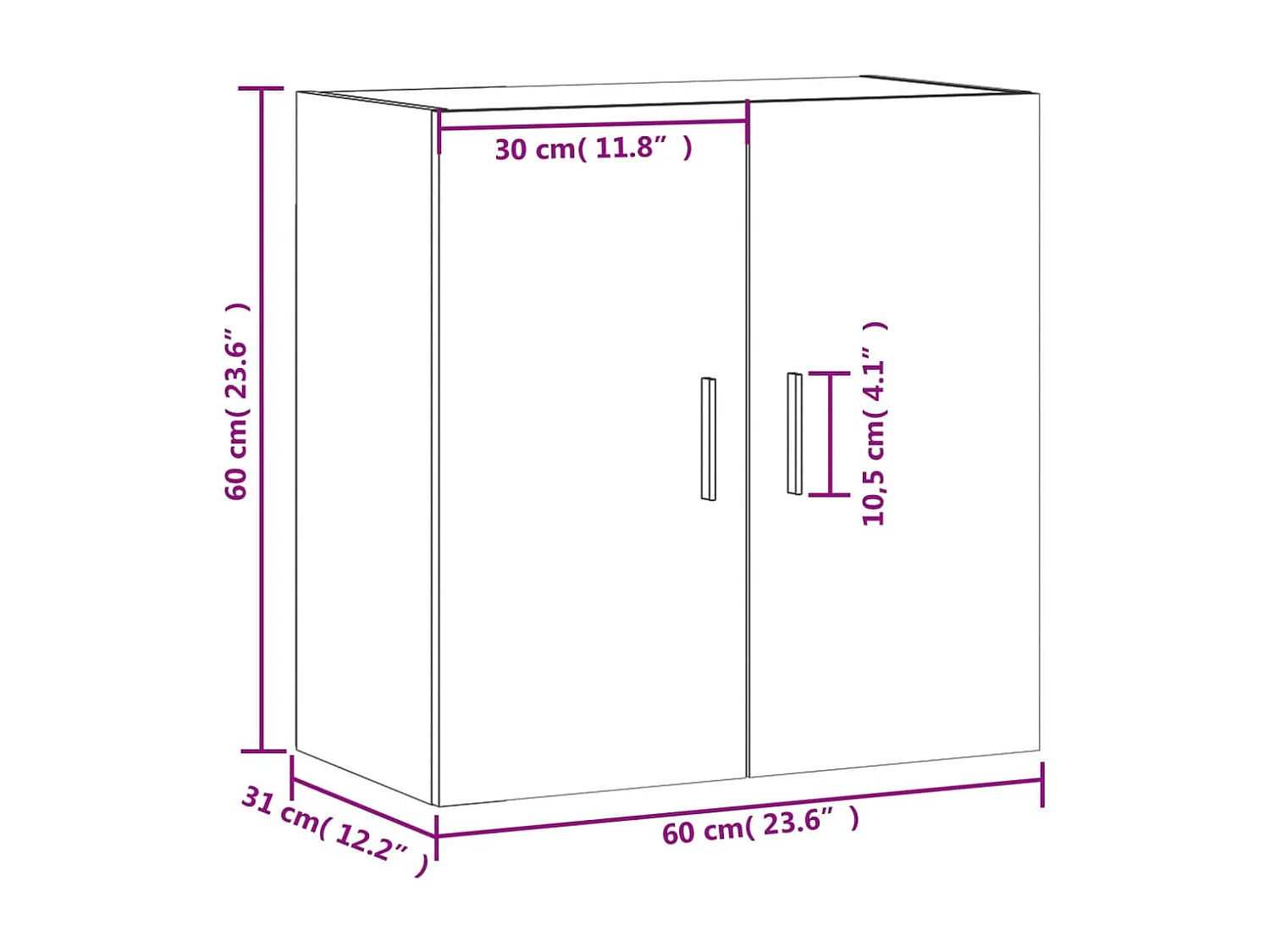 Wandkast 60x31x60 cm bewerkt hout sonoma eikenkleurig