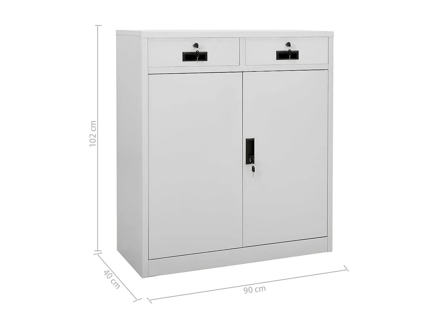Armoire de bureau Gris clair 90x40x102 cm Acier