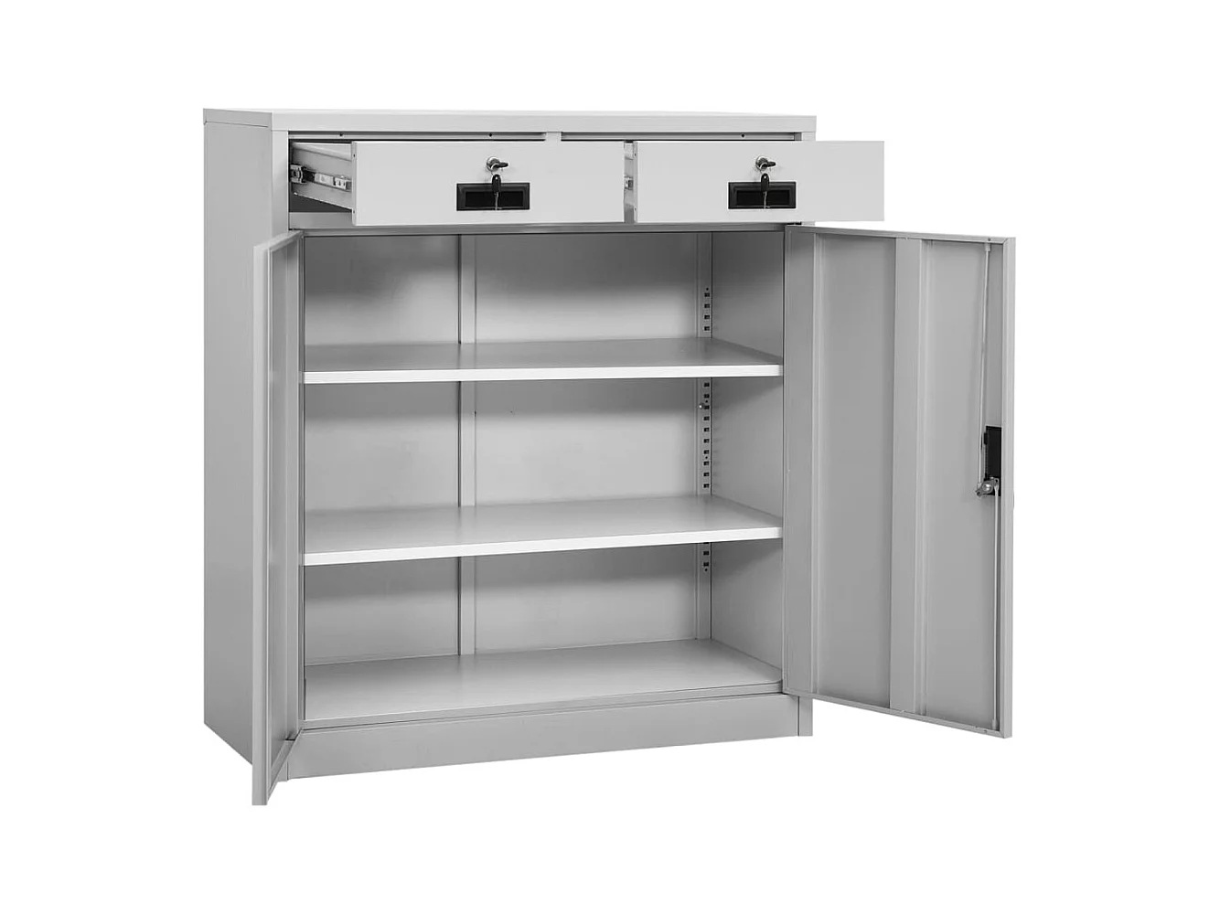 Büroschrank Hellgrau 90x40x102 cm Stahl