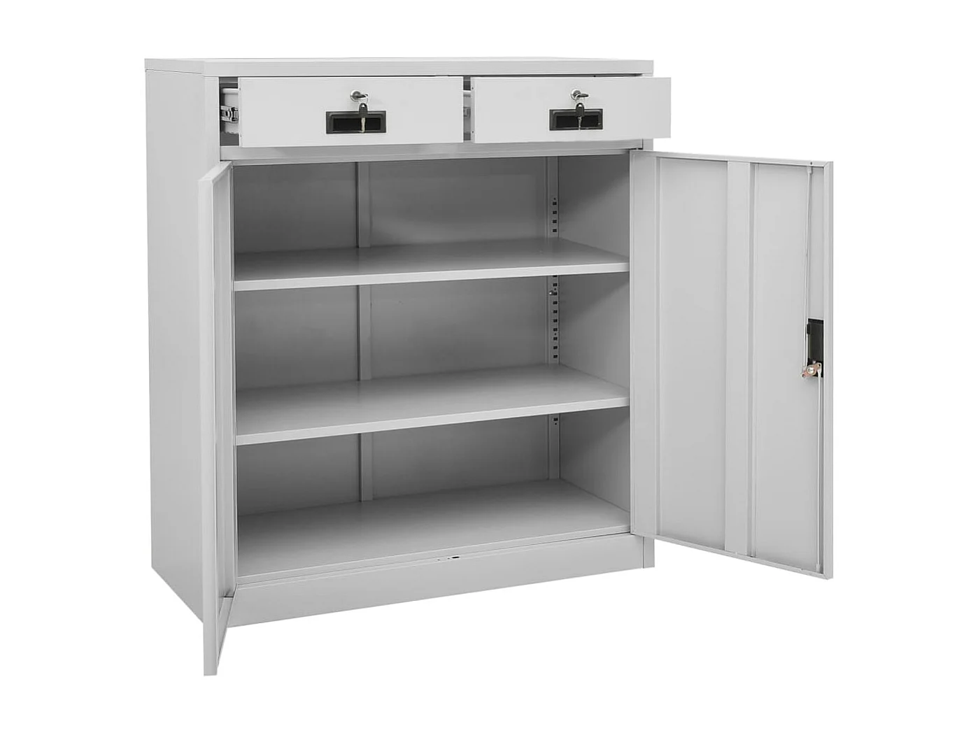 Büroschrank Hellgrau 90x40x102 cm Stahl