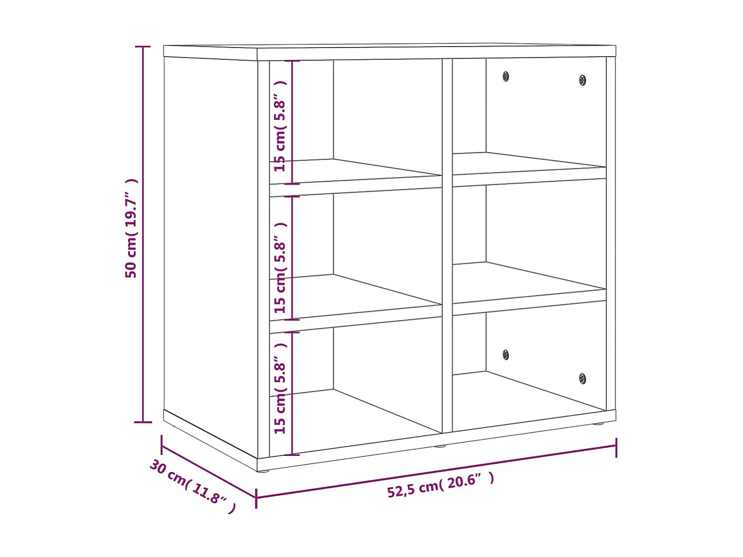 Schoenenkast 52,5x30x50 cm sonoma eikenkleurig