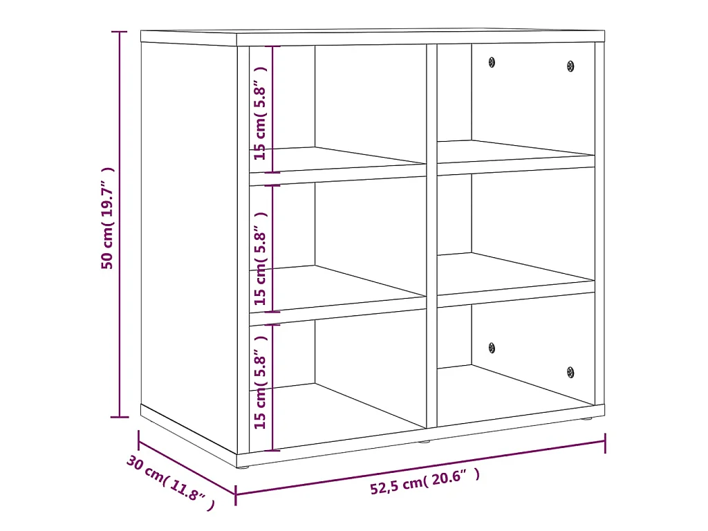 Armoire à chaussures Chêne Sonoma 52,5x30x50 cm