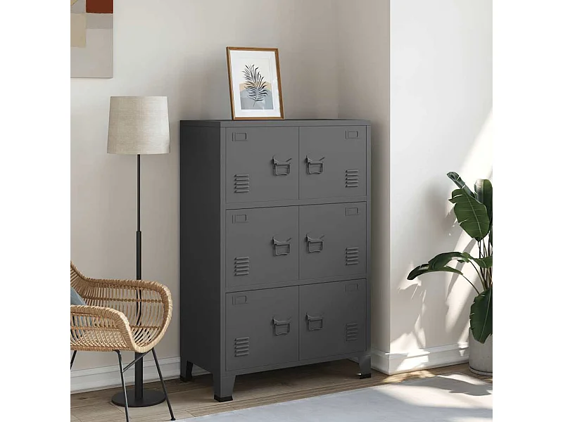 Lagerschrank Industrial Anthrazit 75x40x115 cm Metall