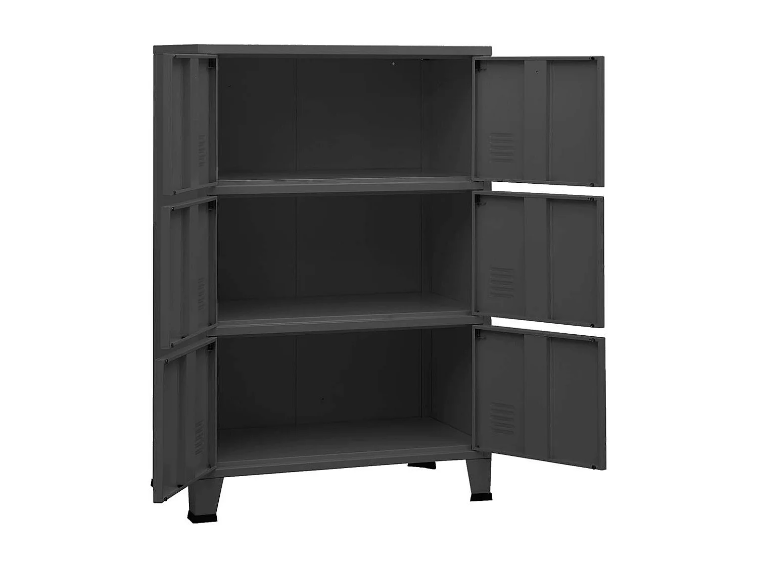 Opbergkast industrieel 70x40x115 cm metaal antracietkleurig