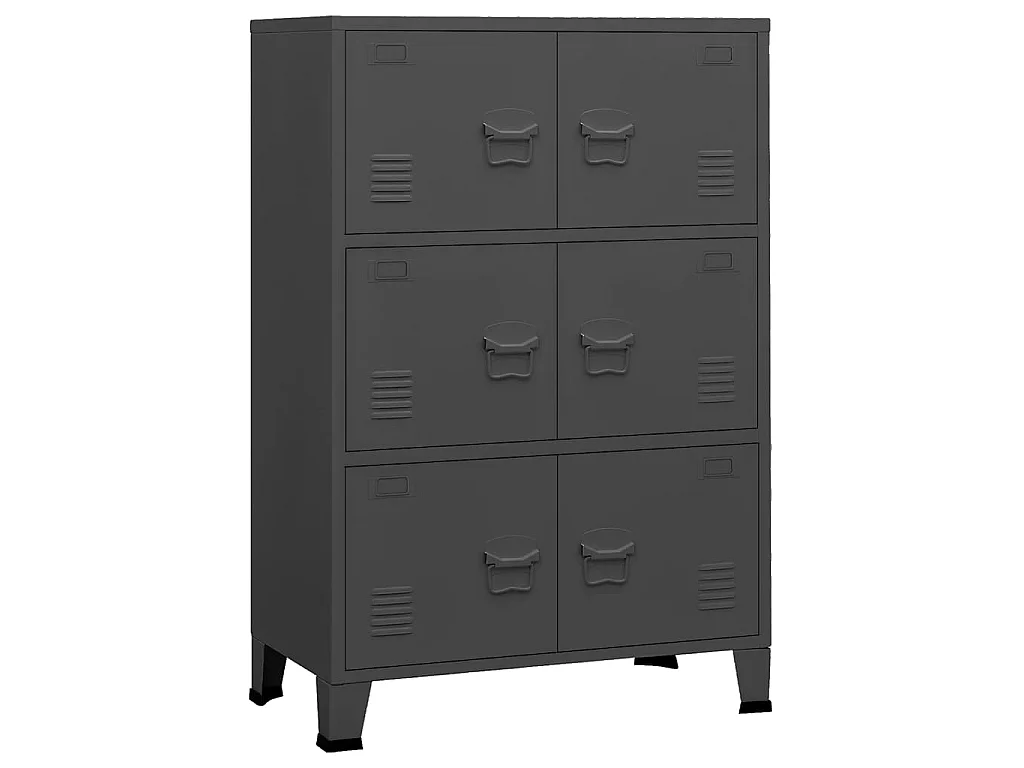 Opbergkast industrieel 70x40x115 cm metaal antracietkleurig