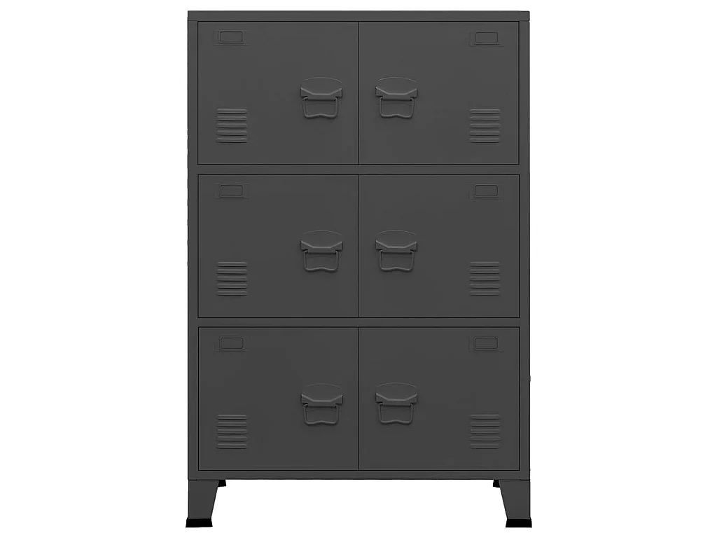 Opbergkast industrieel 70x40x115 cm metaal antracietkleurig