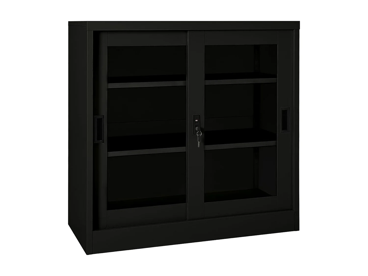 Schrank mit Schiebetür Schwarz 90x40x90 cm Stahl