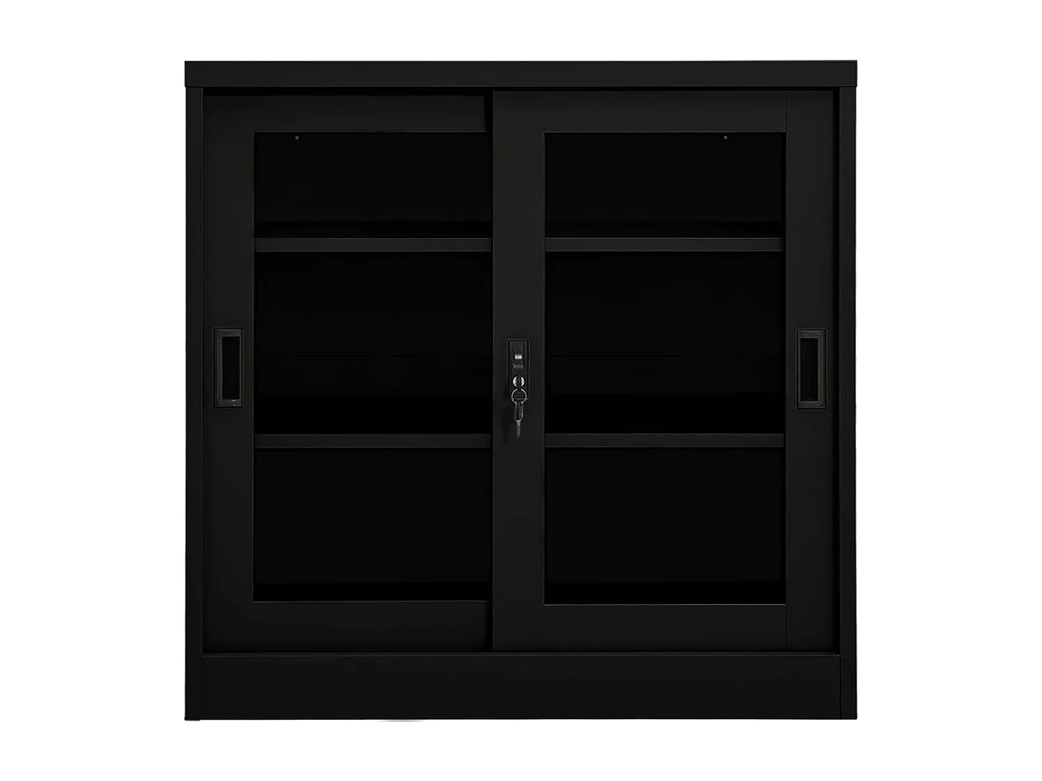 Schrank mit Schiebetür Schwarz 90x40x90 cm Stahl