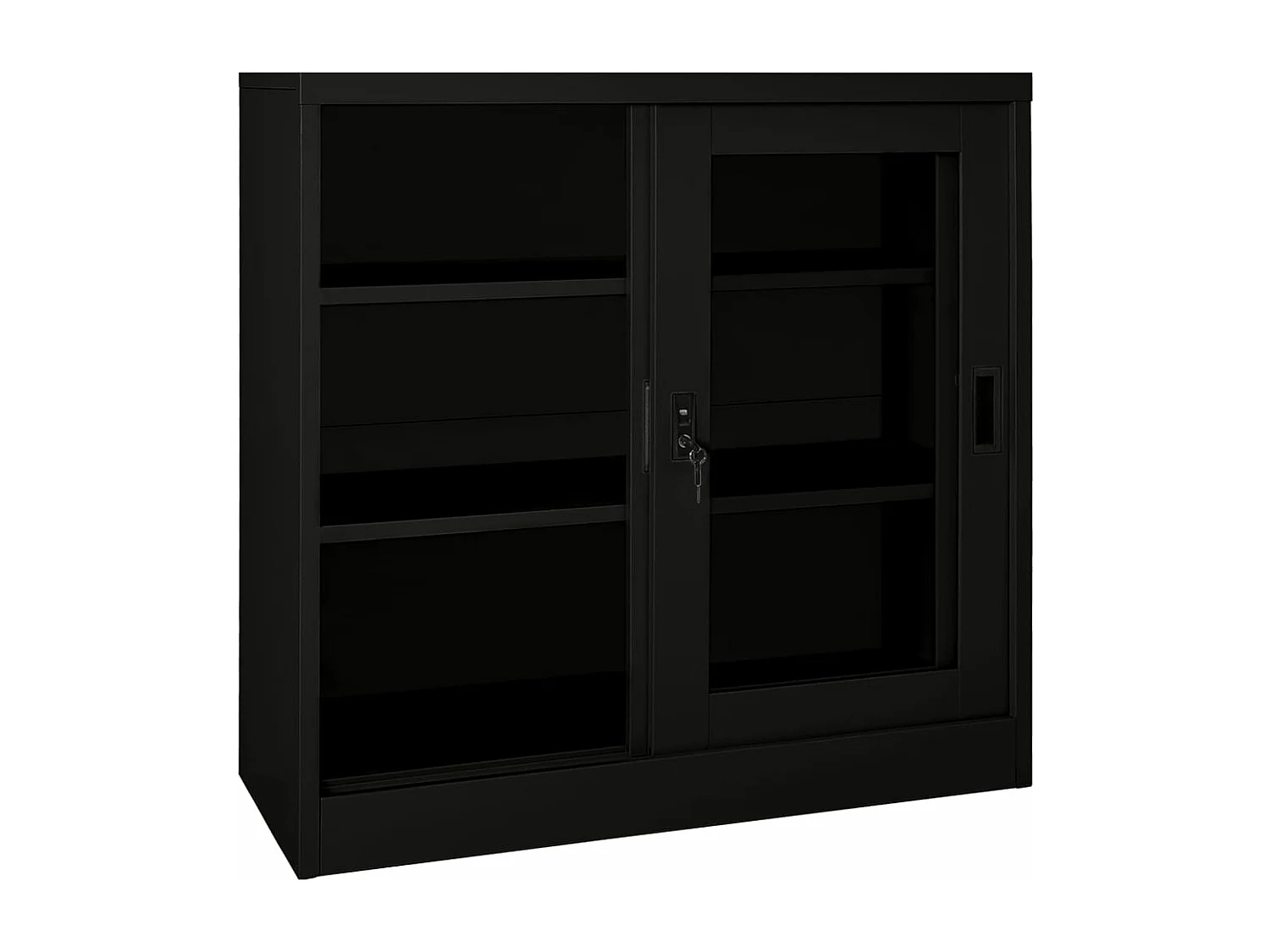 Schrank mit Schiebetür Schwarz 90x40x90 cm Stahl