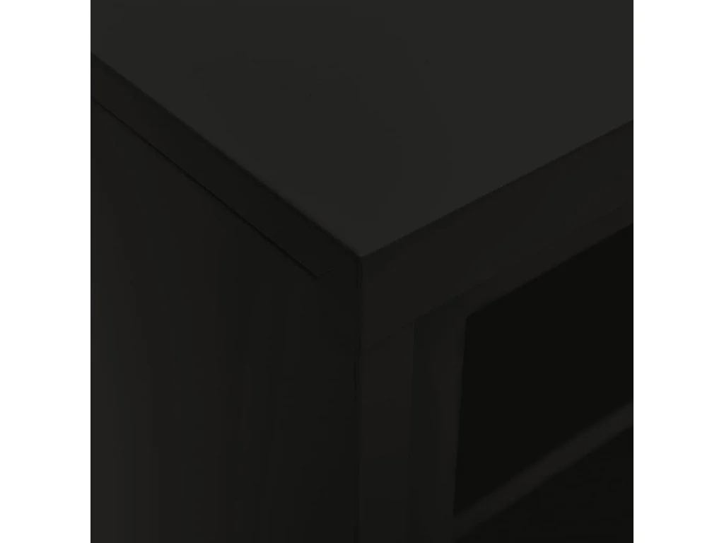 Schrank mit Schiebetür Schwarz 90x40x90 cm Stahl