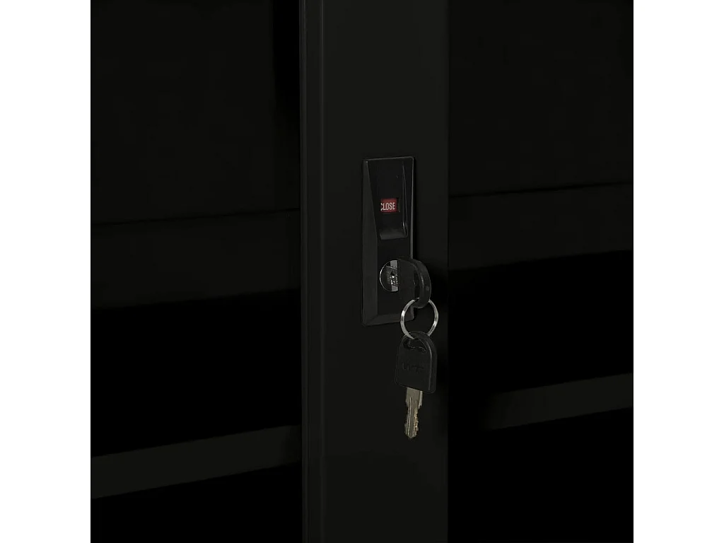 Schrank mit Schiebetür Schwarz 90x40x90 cm Stahl