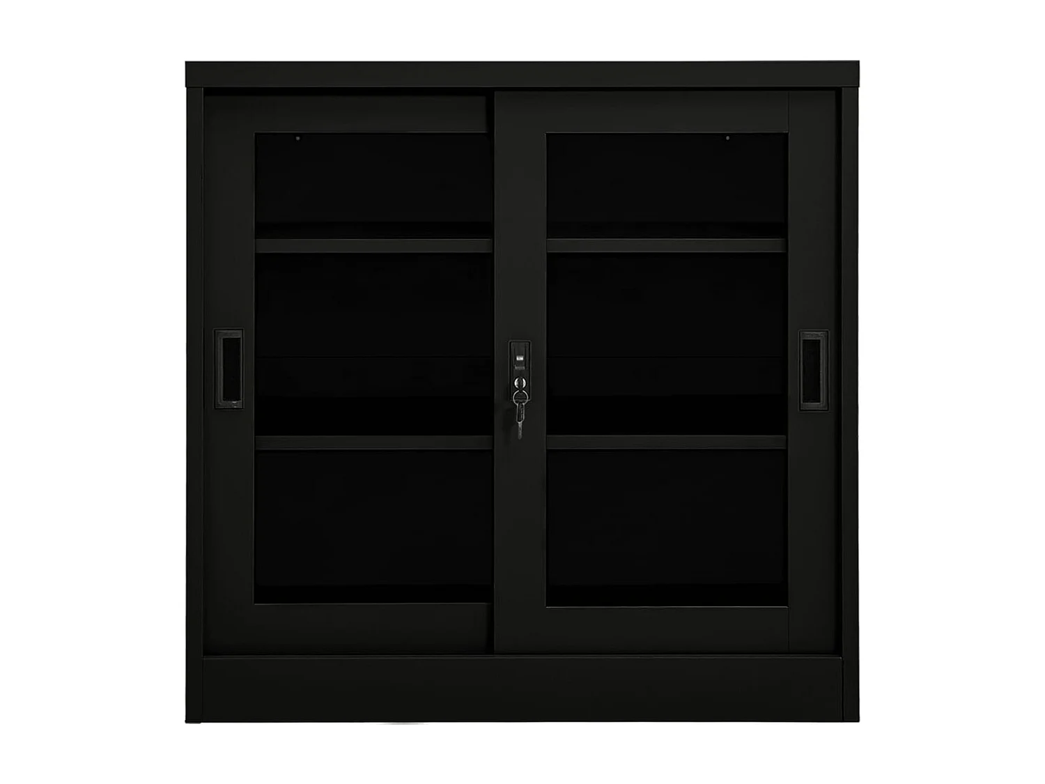 Schrank mit Schiebetür Schwarz 90x40x90 cm Stahl