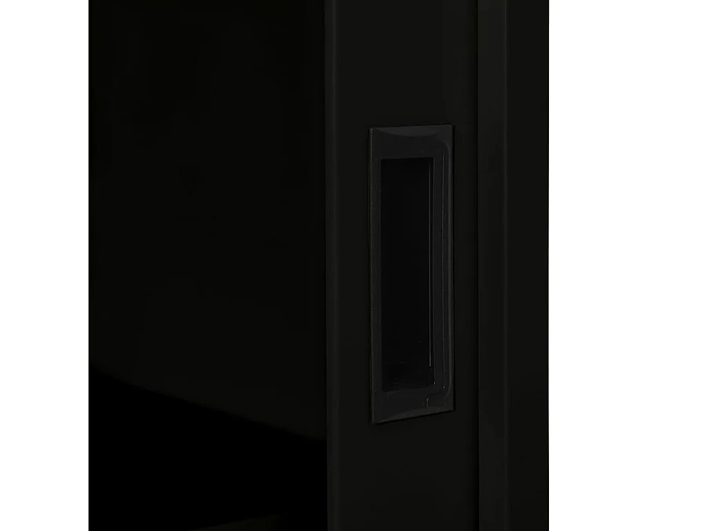 Schrank mit Schiebetür Schwarz 90x40x90 cm Stahl