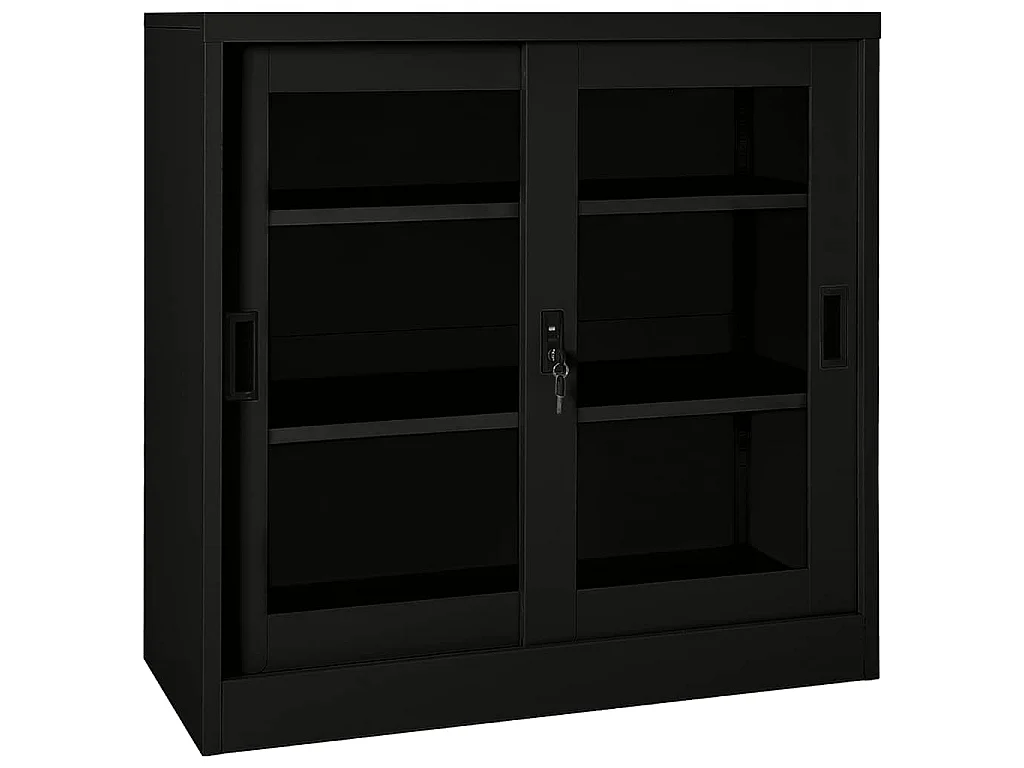 Armoire à portes coulissantes Noir 90x40x90 cm Acier